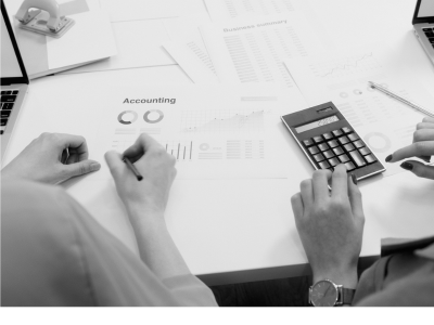 People working on some accounting